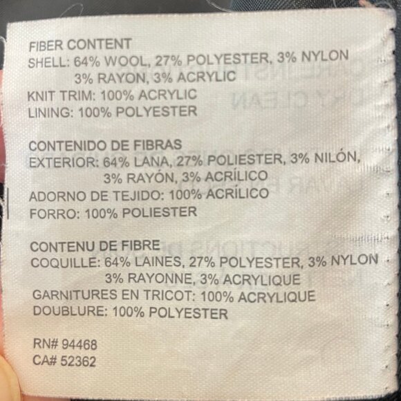 Beautiful Vintage Women's Esprit Hooded Wool Coat - Size L/XL - Picture 7 of 7